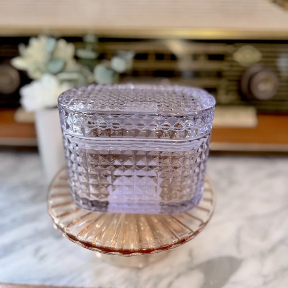 ✨NEW💜Target Bullseye Playground 2024 Purple Glass Trinket Box💎 - Picture 4 of 11